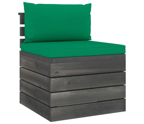 Muebles de jardín de palets 2 piezas cojines madera maciza pino