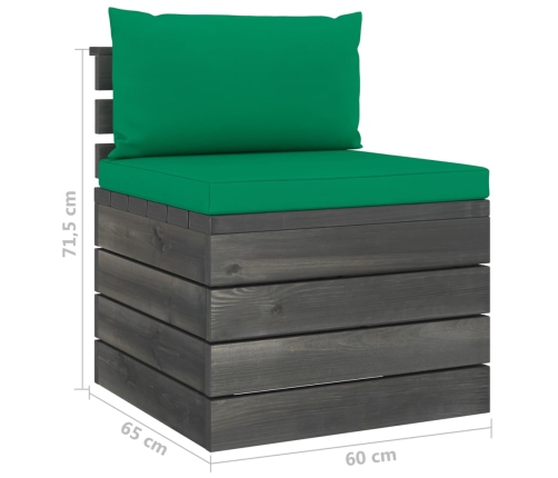 Muebles de jardín de palets 2 piezas cojines madera maciza pino