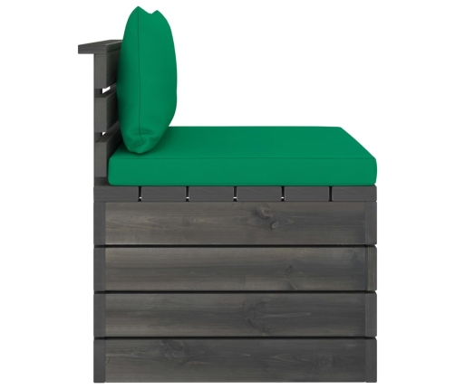 Muebles de jardín de palets 2 piezas cojines madera maciza pino