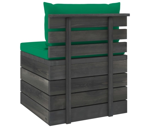 Muebles de jardín de palets 2 piezas cojines madera maciza pino