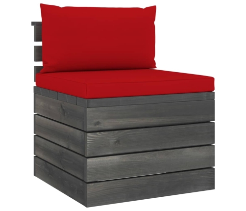 Muebles de jardín de palets 2 piezas cojines madera maciza pino