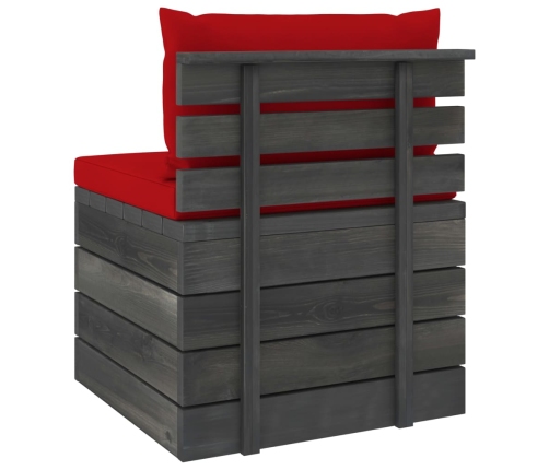 Muebles de jardín de palets 2 piezas cojines madera maciza pino