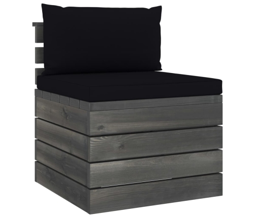 Muebles de jardín de palets 2 piezas cojines madera maciza pino