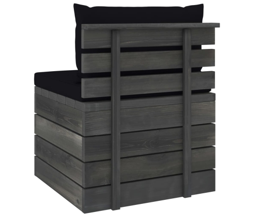Muebles de jardín de palets 2 piezas cojines madera maciza pino