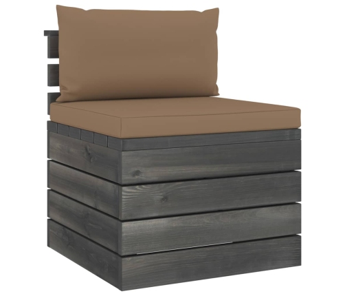 Muebles de jardín de palets 2 piezas cojines madera de pino