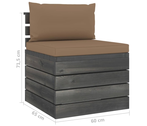 Muebles de jardín de palets 2 piezas cojines madera de pino
