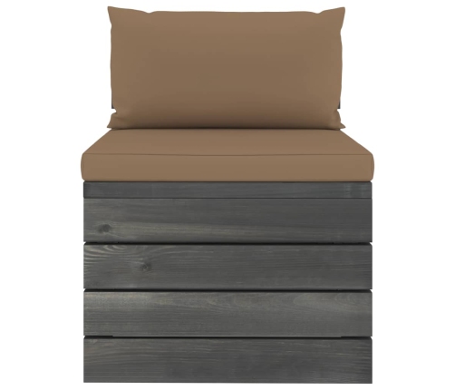 Muebles de jardín de palets 2 piezas cojines madera de pino