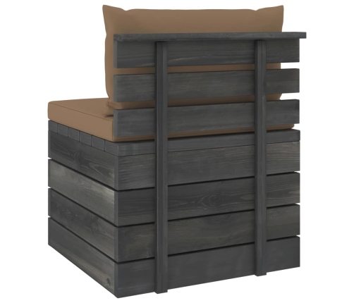 Muebles de jardín de palets 2 piezas cojines madera de pino