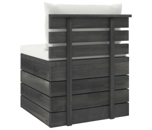 Muebles de jardín de palets 2 piezas cojines madera maciza pino