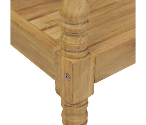 Banco Batavia madera maciza de teca con cojín crema 120 cm