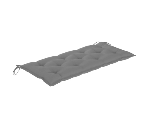 vidaXL Banco Batavia de teca maciza con cojín gris 120 cm