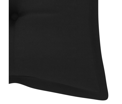 Banco Batavia de teca maciza con cojín negro 120 cm