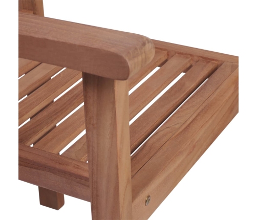 vidaXL Sillas de jardín 2 uds madera maciza de teca con cojines crema