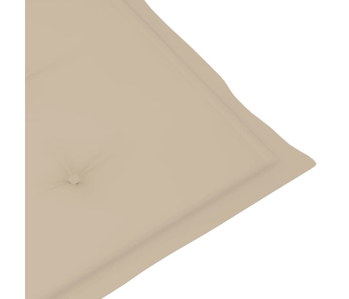 Sillas de jardín 2 uds con cojines beige madera maciza de teca