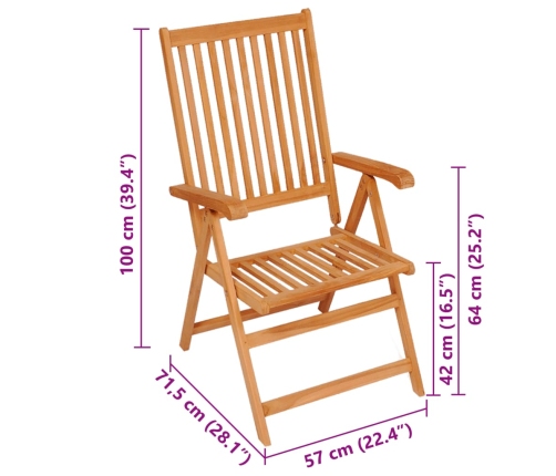 vidaXL Sillas de jardín 2 uds con cojines taupe madera maciza de teca