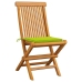 Sillas de jardín 2 uds con cojines verde brillante madera teca