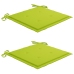 Sillas de jardín 2 uds con cojines verde brillante madera teca