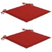 vidaXL Sillas de comedor 2 uds madera maciza de teca con cojines rojos