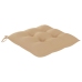 Sillas de comedor 4 uds madera maciza de teca con cojines beige