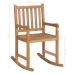 Silla mecedora de madera maciza teca con cojín a cuadros rojos