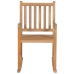 Silla mecedora de madera maciza teca con cojín a cuadros grises