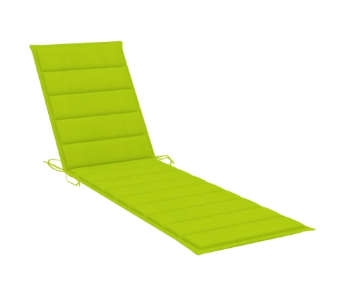 vidaXL Tumbona con cojín verde chillón madera maciza de teca