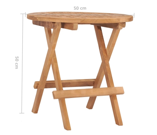 Set comedor de jardín plegable 3 piezas madera de teca cojines
