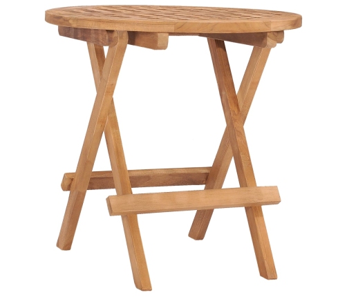 Set comedor de jardín plegable 3 piezas madera de teca cojines