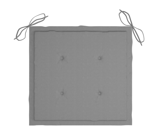 Set comedor de jardín plegable 3 piezas madera de teca cojines