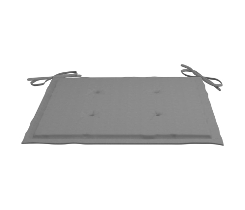 Set comedor de jardín plegable 3 piezas madera de teca cojines