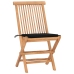 Set comedor de jardín plegable 3 piezas madera de teca cojines