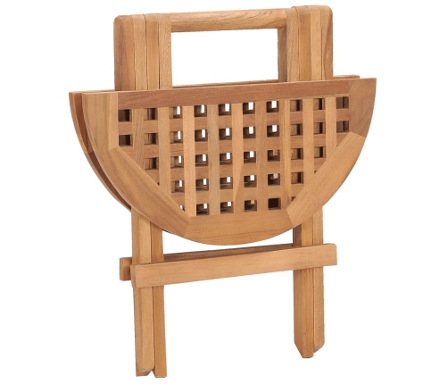 Set comedor de jardín plegable 3 piezas madera de teca cojines