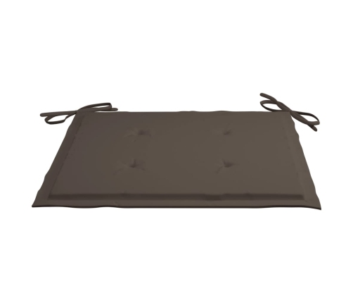 Set comedor de jardín plegable 3 piezas madera de teca cojines