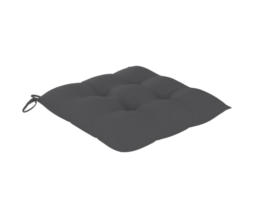 Set comedor de jardín plegable 3 piezas madera de teca cojines