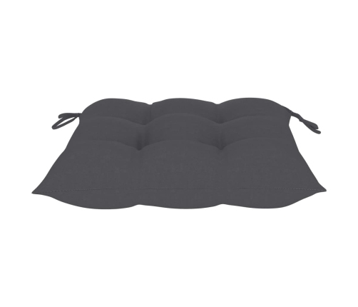 Set comedor de jardín plegable 3 piezas madera de teca cojines
