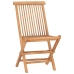 Set comedor de jardín plegable 3 piezas madera de teca cojines