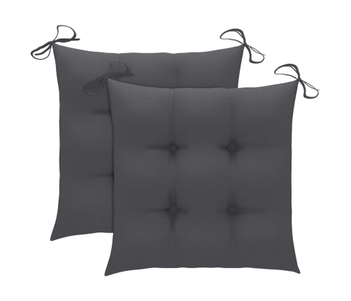 Set comedor de jardín plegable 3 piezas madera de teca cojines