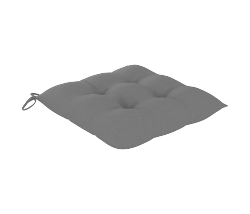Set comedor de jardín plegable 3 piezas madera de teca cojines