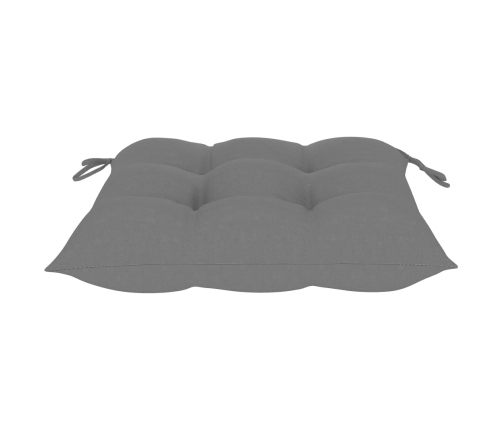 Set comedor de jardín plegable 3 piezas madera de teca cojines