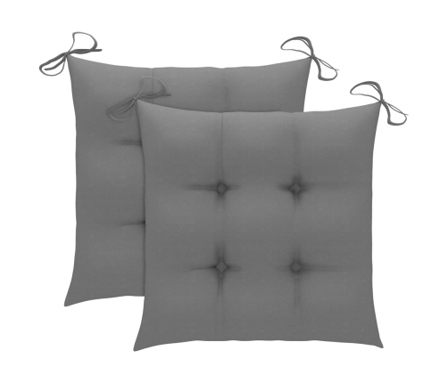 Set comedor de jardín plegable 3 piezas madera de teca cojines