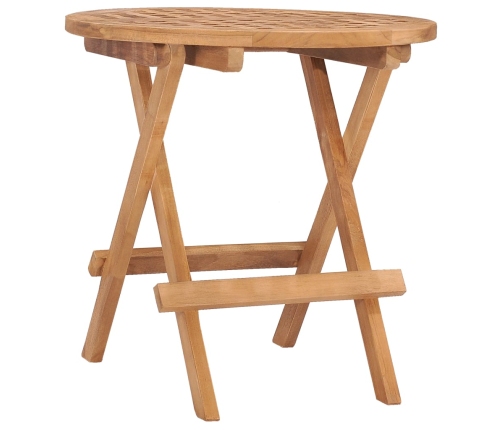 Set comedor de jardín plegable 3 piezas madera de teca cojines
