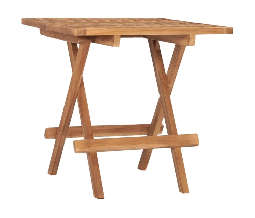 Set comedor de jardín plegable 3 piezas madera de teca cojines