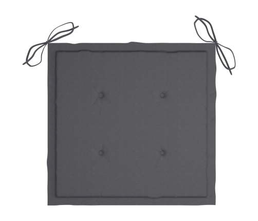 Set comedor de jardín plegable 3 piezas madera de teca cojines