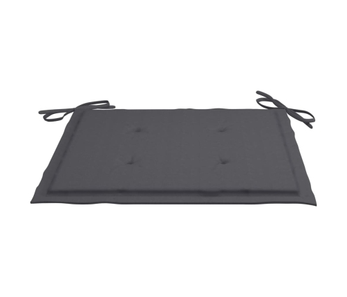 Set comedor de jardín plegable 3 piezas madera de teca cojines