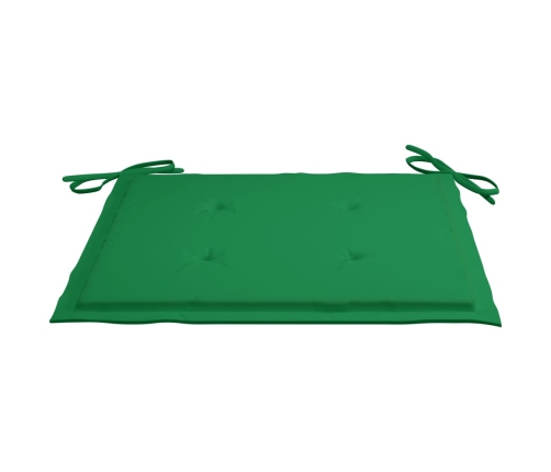 Set comedor de jardín plegable 3 piezas madera de teca cojines