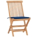 Set comedor de jardín plegable 3 piezas madera de teca cojines