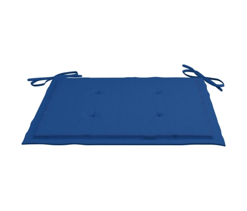 Set comedor de jardín plegable 3 piezas madera de teca cojines