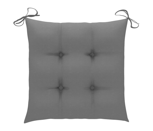 Set comedor de jardín plegable 3 piezas madera de teca cojines