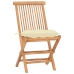 Set comedor de jardín plegable 3 piezas madera de teca cojines