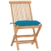 Set comedor de jardín plegable 3 piezas madera de teca cojines